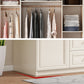 Contemporary Style Wardrobe Armoire Wood Armoire with Clothes Rail and Door for Bedroom