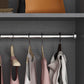 Bedroom Hinged Doors Storage Cabinet Glass Door Wardrobe with Garment Rod