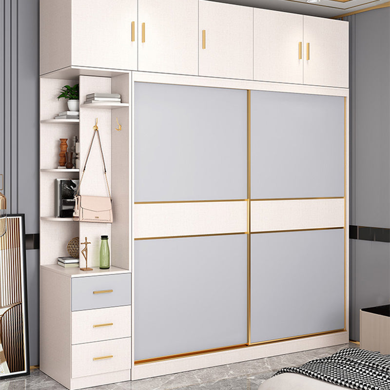 Armadio in legno in legno in stile costiero camera da letto a porte scorrevoli armadio