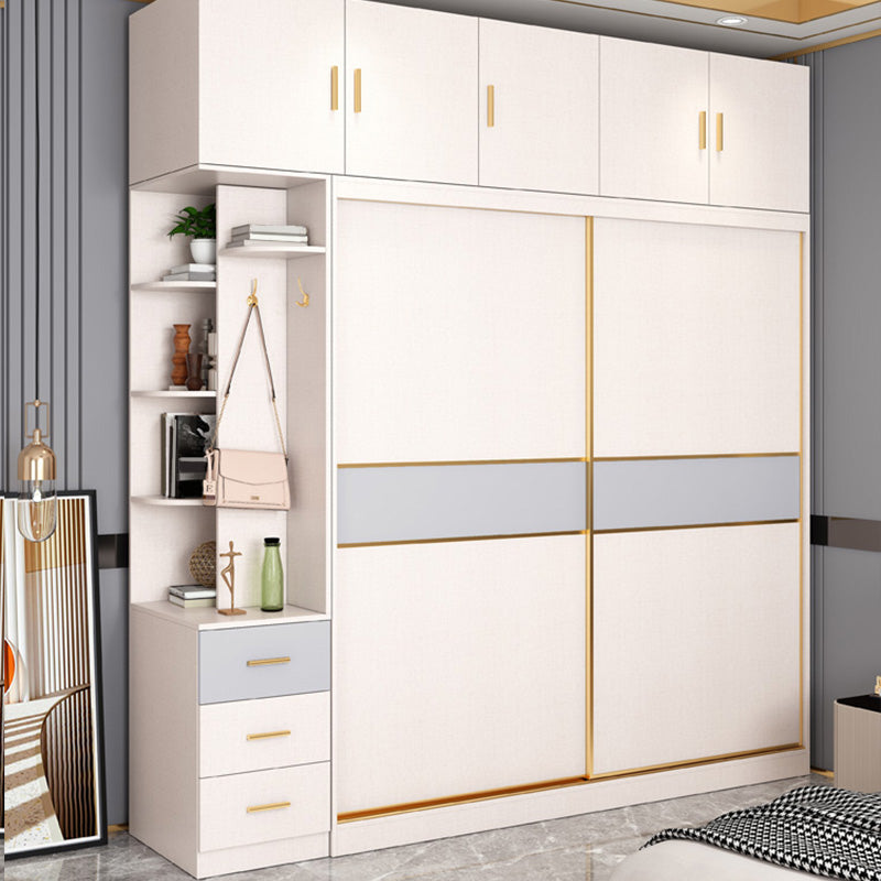 Armadio in legno in legno in stile costiero camera da letto a porte scorrevoli armadio