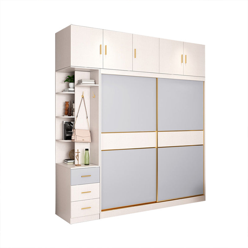 Armadio in legno in legno in stile costiero camera da letto a porte scorrevoli armadio