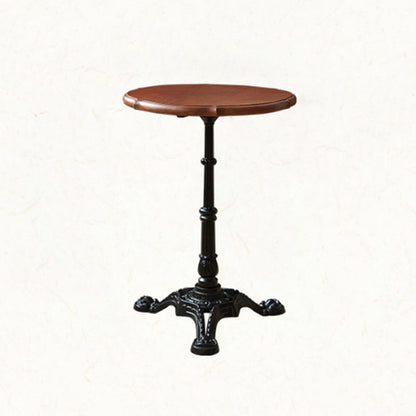 Indoor Iron Pedestal Dining Table Round Solid Wood Dining Table 21"L x 21"W x 29"H Without Chairs Clearhalo 'Dining Tables & Seating' 'Dining Tables' 'dining_table' 'furn' 'furn_dining_table' 'Furniture' 'Kitchen & Dining Furniture' 7460603