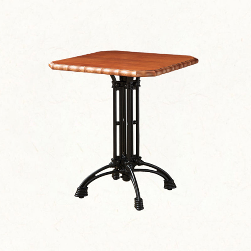Indoor Iron Pedestal Dining Table Round Solid Wood Dining Table 26"L x 26"W x 30"H Without Chairs Clearhalo 'Dining Tables & Seating' 'Dining Tables' 'dining_table' 'furn' 'furn_dining_table' 'Furniture' 'Kitchen & Dining Furniture' 7460604