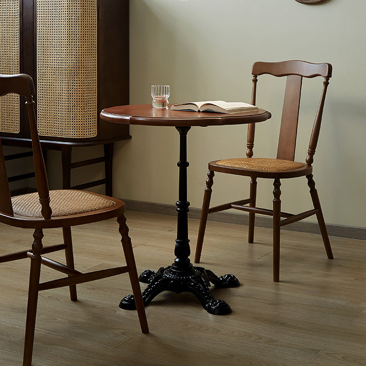 Indoor Iron Pedestal Dining Table Round Solid Wood Dining Table Clearhalo 'Dining Tables & Seating' 'Dining Tables' 'dining_table' 'furn' 'furn_dining_table' 'Furniture' 'Kitchen & Dining Furniture' 7460605
