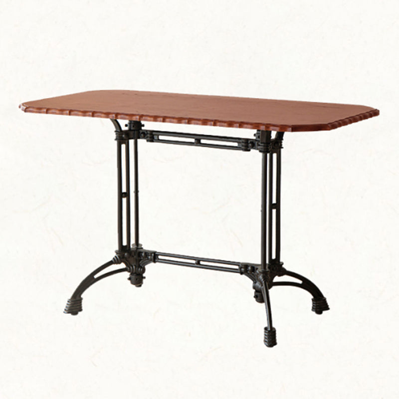 Indoor Iron Pedestal Dining Table Round Solid Wood Dining Table 47.2"L x 25.6"W x 29.9"H Without Chairs Clearhalo 'Dining Tables & Seating' 'Dining Tables' 'dining_table' 'furn' 'furn_dining_table' 'Furniture' 'Kitchen & Dining Furniture' 7460608