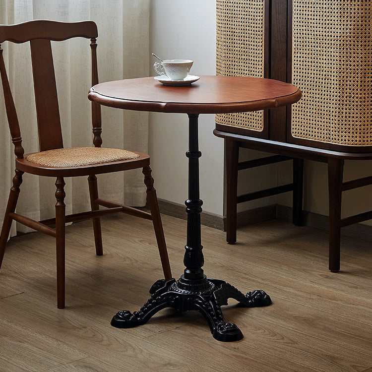 Indoor Iron Pedestal Dining Table Round Solid Wood Dining Table Clearhalo 'Dining Tables & Seating' 'Dining Tables' 'dining_table' 'furn' 'furn_dining_table' 'Furniture' 'Kitchen & Dining Furniture' 7460609