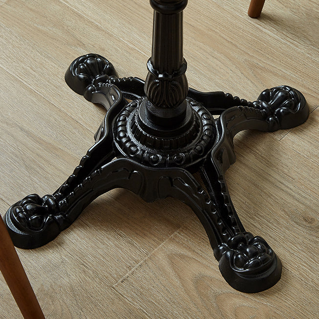 Indoor Iron Pedestal Dining Table Round Solid Wood Dining Table Clearhalo 'Dining Tables & Seating' 'Dining Tables' 'dining_table' 'furn' 'furn_dining_table' 'Furniture' 'Kitchen & Dining Furniture' 7460613