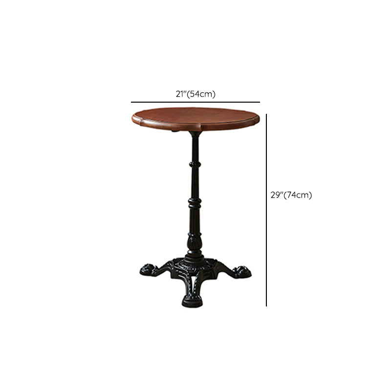 Indoor Iron Pedestal Dining Table Round Solid Wood Dining Table Clearhalo 'Dining Tables & Seating' 'Dining Tables' 'dining_table' 'furn' 'furn_dining_table' 'Furniture' 'Kitchen & Dining Furniture' 7460615