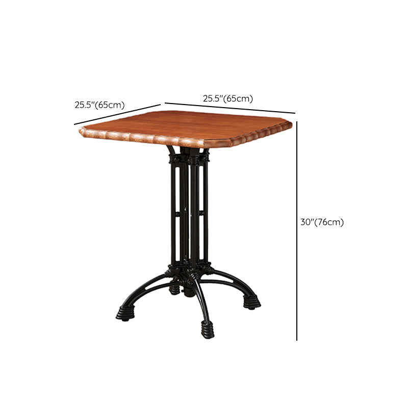 Indoor Iron Pedestal Dining Table Round Solid Wood Dining Table Clearhalo 'Dining Tables & Seating' 'Dining Tables' 'dining_table' 'furn' 'furn_dining_table' 'Furniture' 'Kitchen & Dining Furniture' 7460617