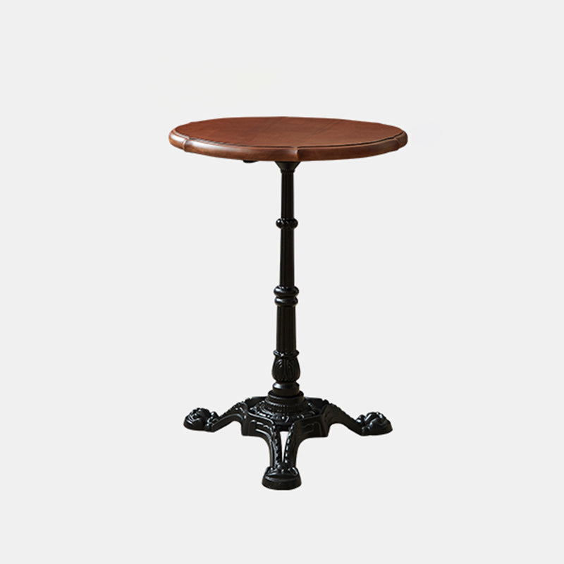 Round Solid Wood Dining Table Indoor Iron Pedestal Dining Table 21"L x 21"W x 29"H Without Chairs Clearhalo 'Dining Tables & Seating' 'Dining Tables' 'dining_table' 'furn' 'furn_dining_table' 'Furniture' 'Kitchen & Dining Furniture' 7460620