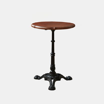 Round Solid Wood Dining Table Indoor Iron Pedestal Dining Table 21"L x 21"W x 29"H Without Chairs Clearhalo 'Dining Tables & Seating' 'Dining Tables' 'dining_table' 'furn' 'furn_dining_table' 'Furniture' 'Kitchen & Dining Furniture' 7460620