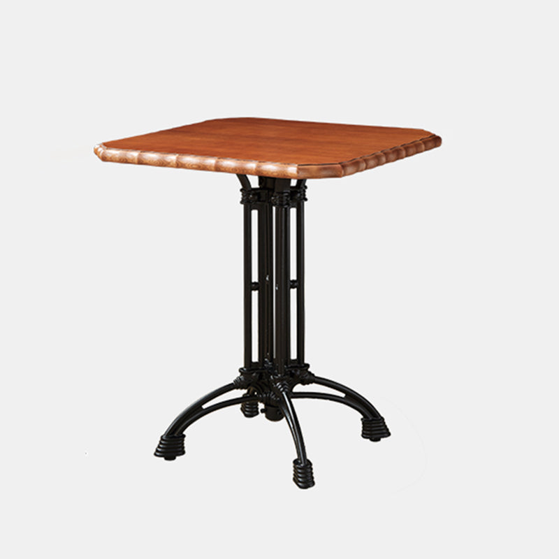 Round Solid Wood Dining Table Indoor Iron Pedestal Dining Table 26"L x 26"W x 30"H Without Chairs Clearhalo 'Dining Tables & Seating' 'Dining Tables' 'dining_table' 'furn' 'furn_dining_table' 'Furniture' 'Kitchen & Dining Furniture' 7460621