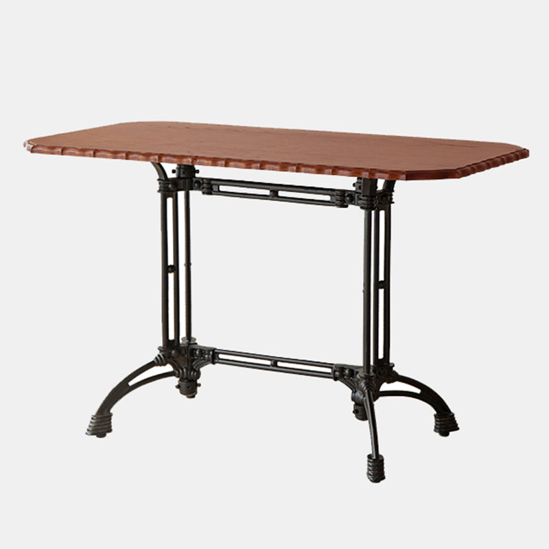 Round Solid Wood Dining Table Indoor Iron Pedestal Dining Table 47.2"L x 25.6"W x 29.9"H Without Chairs Clearhalo 'Dining Tables & Seating' 'Dining Tables' 'dining_table' 'furn' 'furn_dining_table' 'Furniture' 'Kitchen & Dining Furniture' 7460625