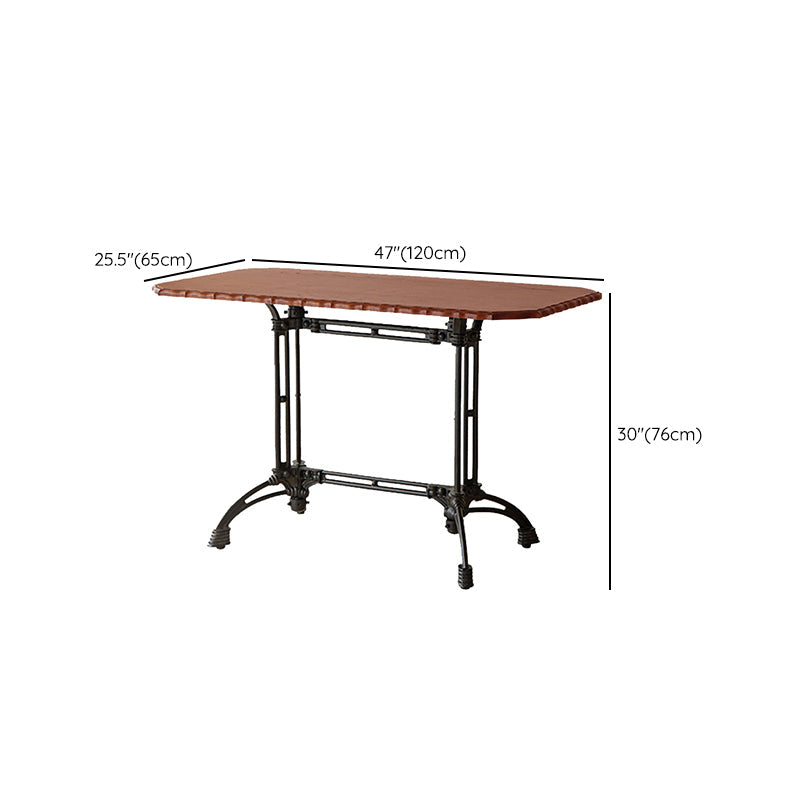 Round Solid Wood Dining Table Indoor Iron Pedestal Dining Table Clearhalo 'Dining Tables & Seating' 'Dining Tables' 'dining_table' 'furn' 'furn_dining_table' 'Furniture' 'Kitchen & Dining Furniture' 7460634