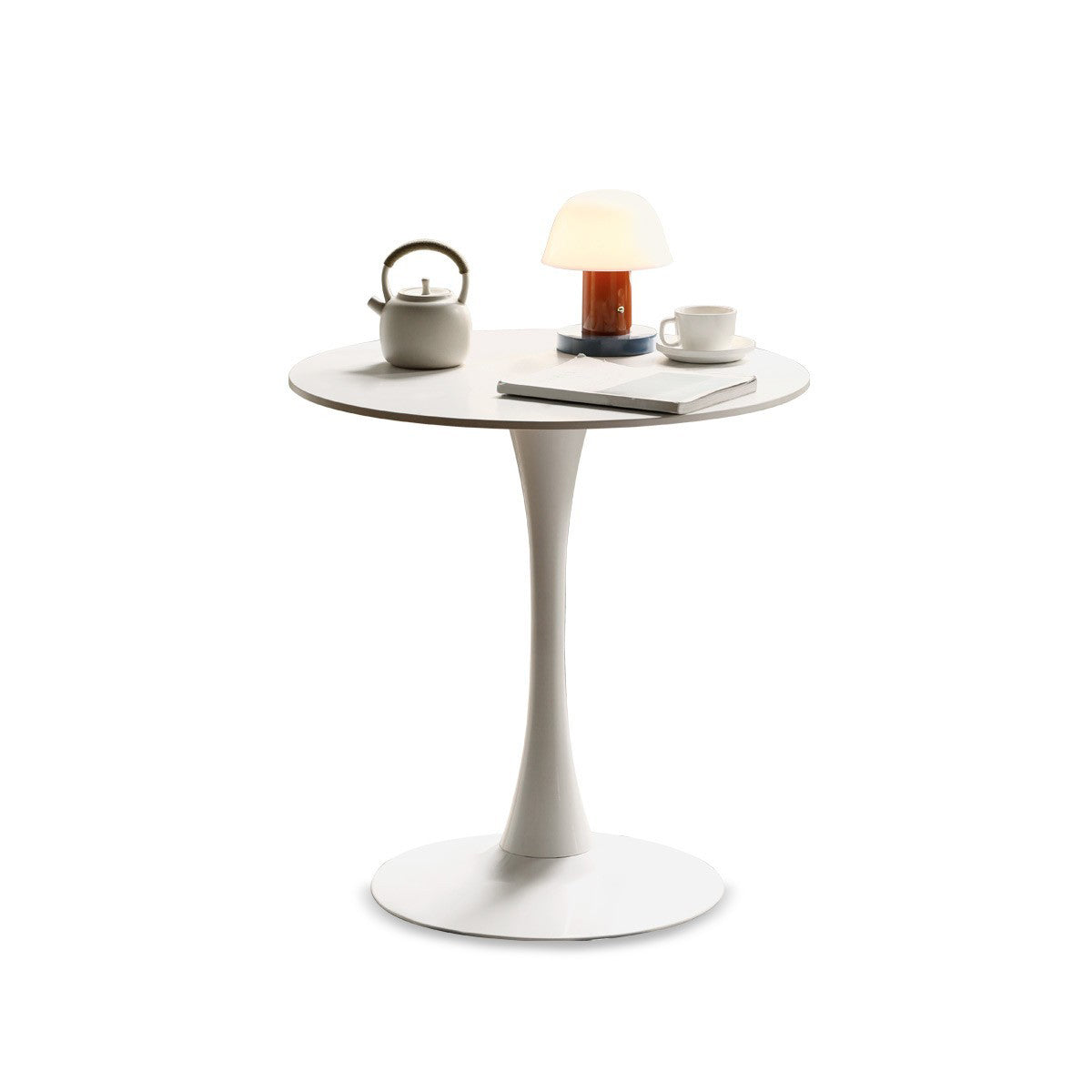 White Round Dining Table Stone Top Dining Table with Tulip Base Without Chairs Clearhalo 'Dining Tables & Seating' 'Dining Tables' 'dining_table' 'furn' 'furn_dining_table' 'Furniture' 'Kitchen & Dining Furniture' 7460635