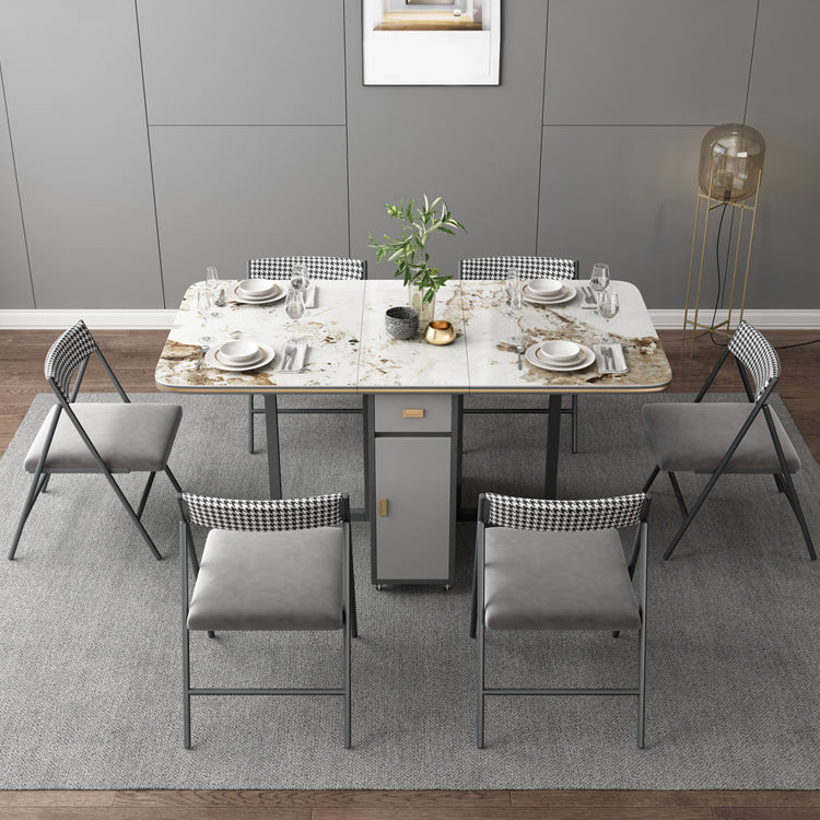 Wood Frame Dining Table Folding Rectangle Dining Table for Dining Room