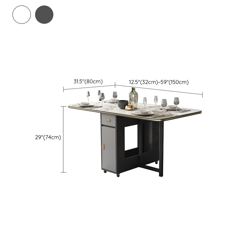 Wood Frame Dining Table Folding Rectangle Dining Table for Dining Room