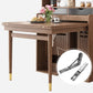 Mesa de comedor con estructura de madera maciza, mesa de comedor plegable rectangular con almacenamiento
