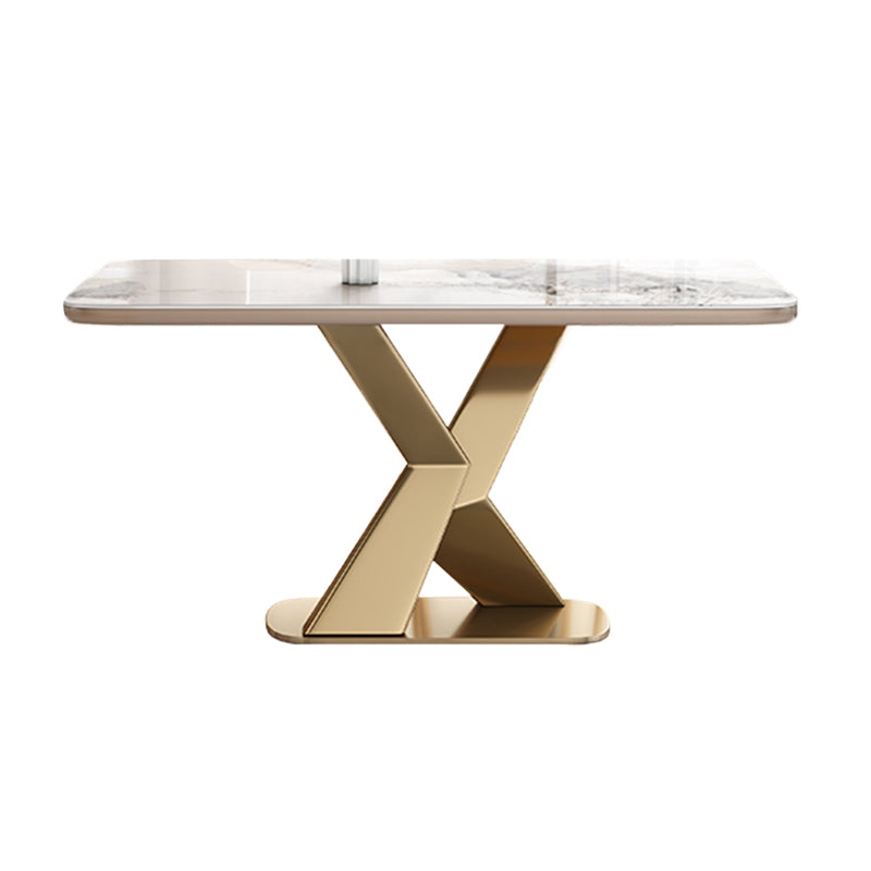 Table à manger de luxe traditionnelle, rectangulaire en pierre, Table fixe pour la maison