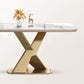 Table à manger de luxe traditionnelle, rectangulaire en pierre, Table fixe pour la maison