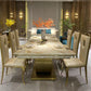 Traditional Luxury Dining Table Marble Rectangle Fixed Table for Home White Without Chairs Clearhalo 'Dining Tables & Seating' 'Dining Tables' 'dining_table' 'furn' 'furn_dining_table' 'Furniture' 'Kitchen & Dining Furniture' 7460710