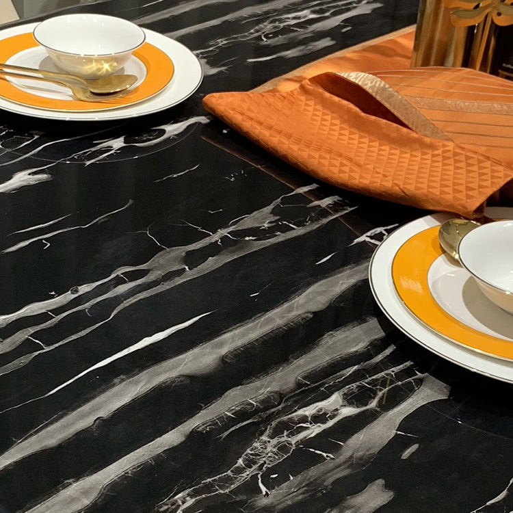 Traditional Luxury Dining Table Marble Rectangle Fixed Table for Home Clearhalo 'Dining Tables & Seating' 'Dining Tables' 'dining_table' 'furn' 'furn_dining_table' 'Furniture' 'Kitchen & Dining Furniture' 7460715