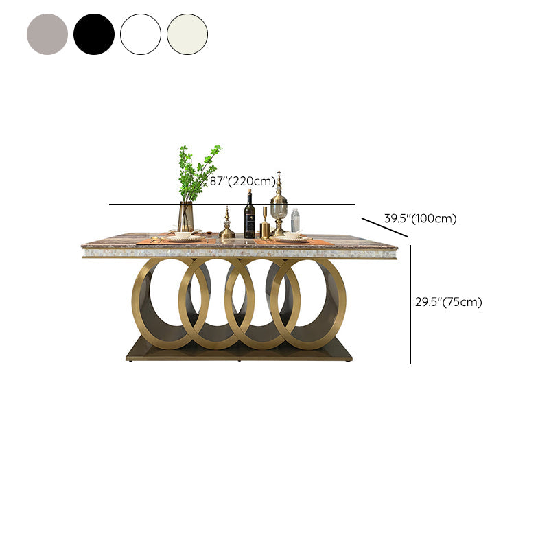 Traditional Luxury Dining Table Marble Rectangle Fixed Table for Home Clearhalo 'Dining Tables & Seating' 'Dining Tables' 'dining_table' 'furn' 'furn_dining_table' 'Furniture' 'Kitchen & Dining Furniture' 7460721