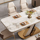 Traditional Luxury Dining Table Stone Rectangle Fixed Table with Pedestal Base Clearhalo 'Dining Tables & Seating' 'Dining Tables' 'dining_table' 'furn' 'furn_dining_table' 'Furniture' 'Kitchen & Dining Furniture' 7460728