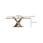 Traditional Luxury Dining Table Stone Rectangle Fixed Table with Pedestal Base Clearhalo 'Dining Tables & Seating' 'Dining Tables' 'dining_table' 'furn' 'furn_dining_table' 'Furniture' 'Kitchen & Dining Furniture' 7460732
