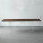 Rectangle Dining Table Acrylic Base Table for Kitchen Dining Room Walnut Without Chairs Clearhalo 'Dining Tables & Seating' 'Dining Tables' 'dining_table' 'furn' 'furn_dining_table' 'Furniture' 'Kitchen & Dining Furniture' 7460763