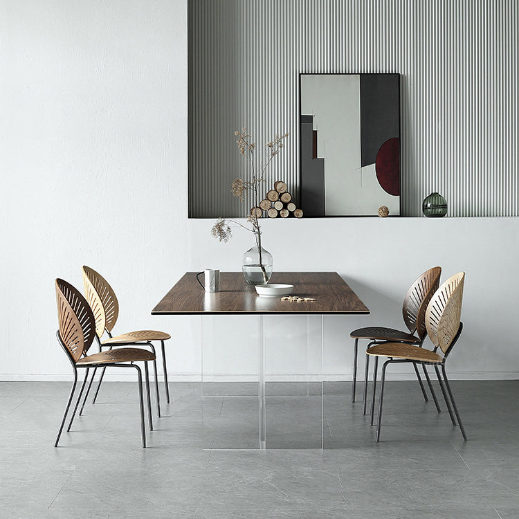 Rectangle Dining Table Acrylic Base Table for Kitchen Dining Room Clearhalo 'Dining Tables & Seating' 'Dining Tables' 'dining_table' 'furn' 'furn_dining_table' 'Furniture' 'Kitchen & Dining Furniture' 7460769
