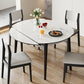 Stone Dining Table Round 4 Legs Dining Site Table, 51.18"x51.18"x29.9" Clearhalo 'Dining Tables & Seating' 'Dining Tables' 'dining_table' 'furn' 'furn_dining_table' 'Furniture' 'Kitchen & Dining Furniture' 7460812