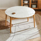 Stone Dining Table Round 4 Legs Dining Site Table, 51.18"x51.18"x29.9" Natural Without Chairs Clearhalo 'Dining Tables & Seating' 'Dining Tables' 'dining_table' 'furn' 'furn_dining_table' 'Furniture' 'Kitchen & Dining Furniture' 7460813