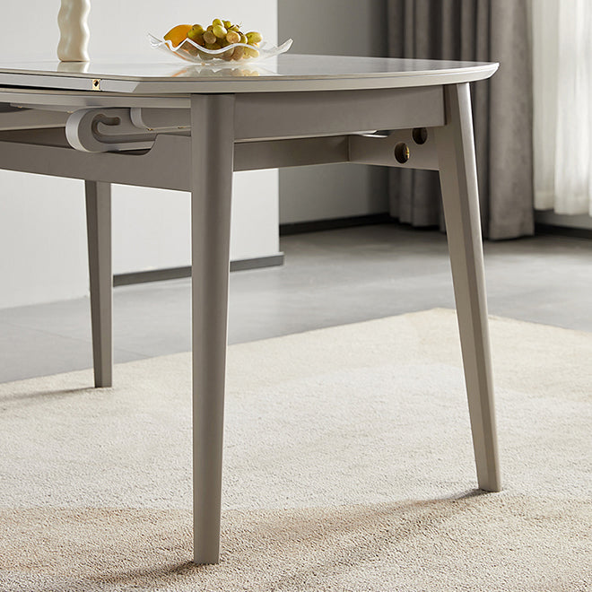Stone Dining Table Round 4 Legs Dining Site Table, 51.18"x51.18"x29.9" Clearhalo 'Dining Tables & Seating' 'Dining Tables' 'dining_table' 'furn' 'furn_dining_table' 'Furniture' 'Kitchen & Dining Furniture' 7460819