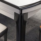 Round Drop-Leaf Dining Table Stone Dining Table with Solid Wood Legs Clearhalo 'Dining Tables & Seating' 'Dining Tables' 'dining_table' 'furn' 'furn_dining_table' 'Furniture' 'Kitchen & Dining Furniture' 7460828
