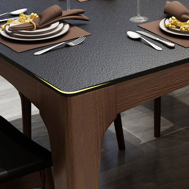 Rectangle Sintered Stone Dining Table Solid Wood Frame Dining Table Clearhalo 'Dining Tables & Seating' 'Dining Tables' 'dining_table' 'furn' 'furn_dining_table' 'Furniture' 'Kitchen & Dining Furniture' 7460839