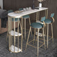 Barhocker-Tisch mit Steinplatte, Bar-Esstisch im glamourösen Stil mit Stauraum