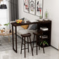 Modern Pub Height Dining Table Natural Pine Counter Height Table Black Without Chairs Clearhalo 'Bar Furniture' 'Bar Tables' 'bar_tables' 'furn' 'furn_bar_tables' 'Furniture' 'Kitchen & Dining Furniture' 7460881