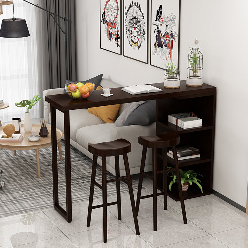 Modern Pub Height Dining Table Natural Pine Counter Height Table Black Without Chairs Clearhalo 'Bar Furniture' 'Bar Tables' 'bar_tables' 'furn' 'furn_bar_tables' 'Furniture' 'Kitchen & Dining Furniture' 7460881