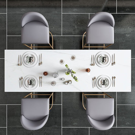 Faux Marble Top Counter Table Modern White Counter Table for Patio Use