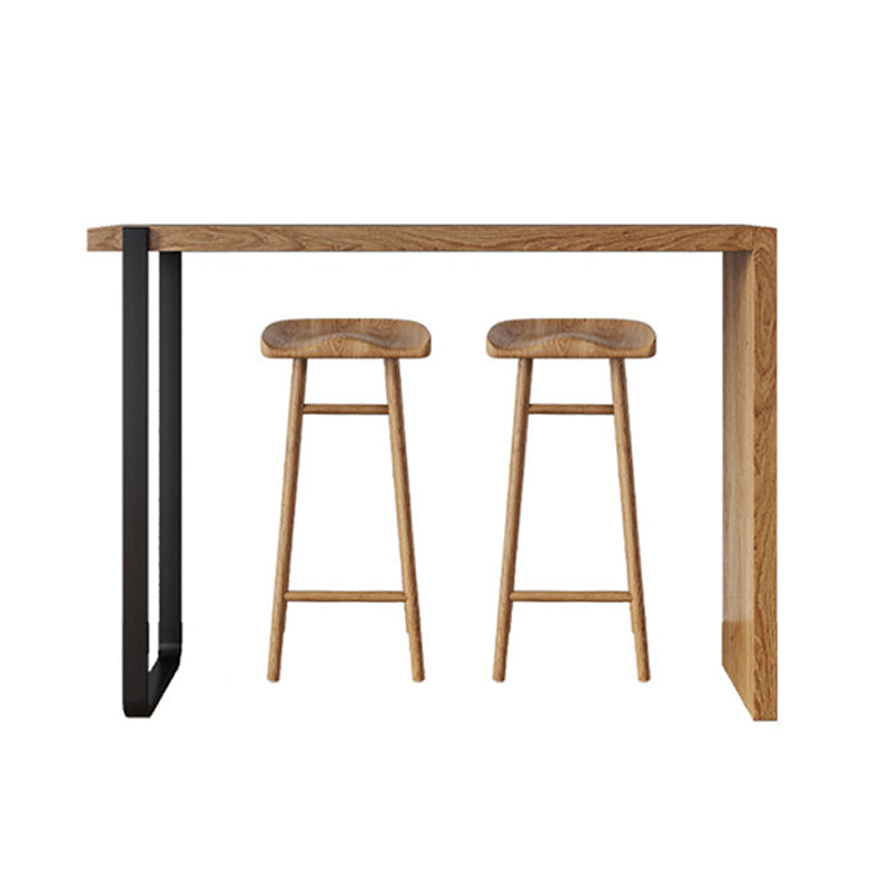 Indoor Contemporary Bar Dining Table Rectangle Shape Pine Wood Bar Table Clearhalo 'Bar Furniture' 'Bar Tables' 'bar_tables' 'furn' 'furn_bar_tables' 'Furniture' 'Kitchen & Dining Furniture' 7460950