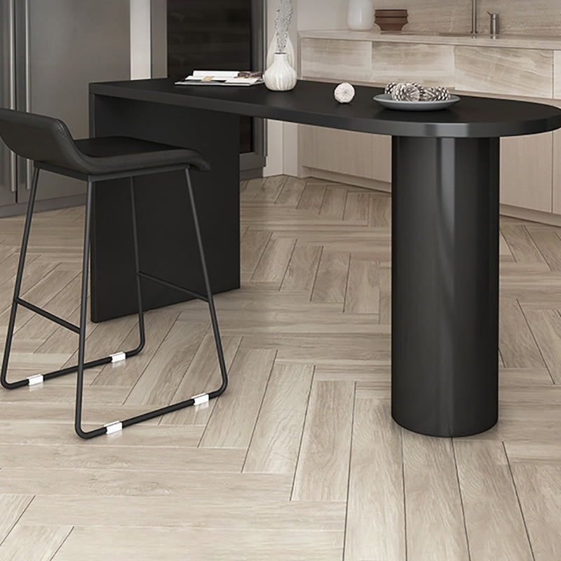 Mesa de bar de madera sintética, mesa de pub moderna con pedestal doble para uso en patio