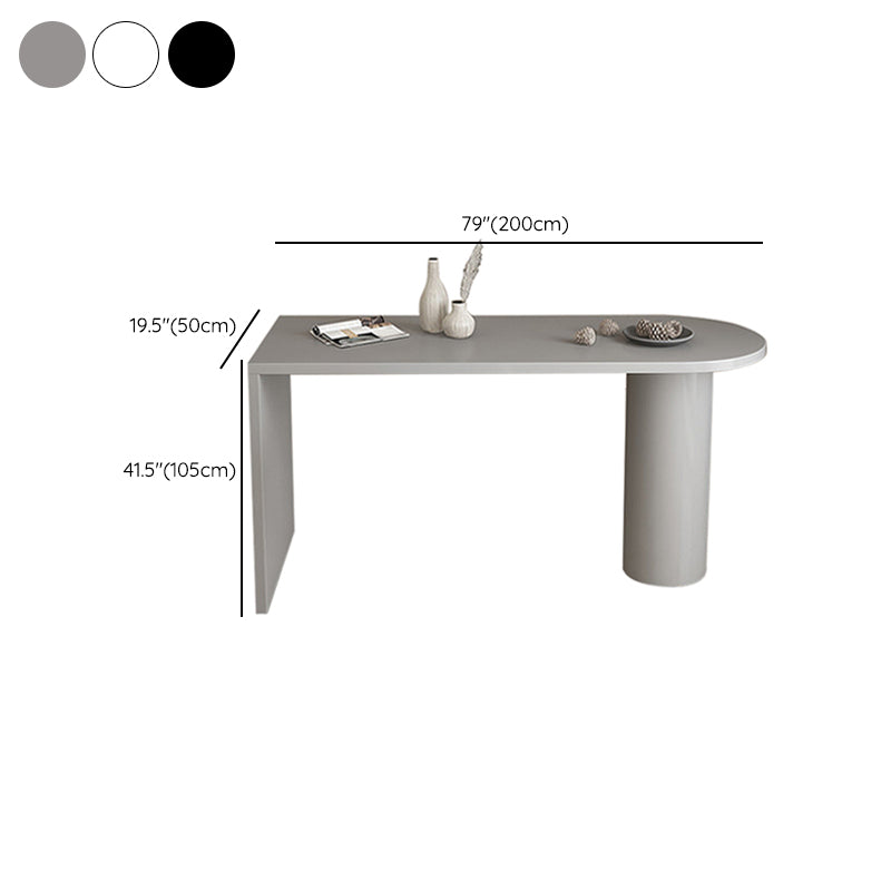 Mesa de bar de madera sintética, mesa de pub moderna con pedestal doble para uso en patio