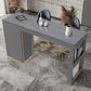 Stone Top Bar Stool Table Glam Style Rectangle Pub Table with Storage Clearhalo 'Bar Furniture' 'Bar Tables' 'bar_tables' 'furn' 'furn_bar_tables' 'Furniture' 'Kitchen & Dining Furniture' 7460997