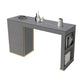Stone Top Bar Stool Table Glam Style Rectangle Pub Table with Storage Grey Without Chairs Clearhalo 'Bar Furniture' 'Bar Tables' 'bar_tables' 'furn' 'furn_bar_tables' 'Furniture' 'Kitchen & Dining Furniture' 7460999