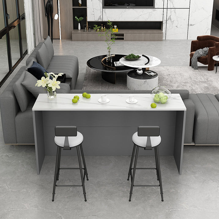 Indoor Contemporary Bar Dining Table Rectangle Stone Bar Table Clearhalo 'Bar Furniture' 'Bar Tables' 'bar_tables' 'furn' 'furn_bar_tables' 'Furniture' 'Kitchen & Dining Furniture' 7461015
