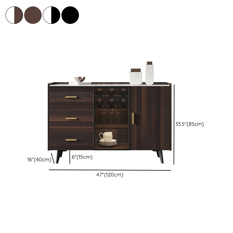 Mobile board laterale contemporanea armadio della pietra con luci per sala da pranzo