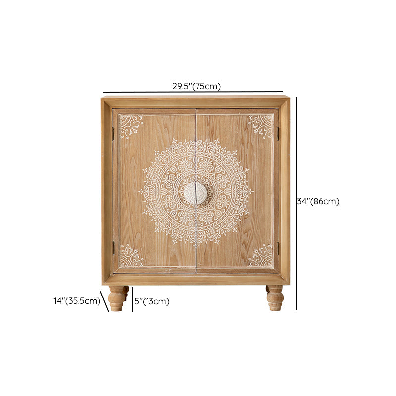 Zeitgenössischer Seitenbrett Massivholz Sideboardschrank mit Türen für Esszimmer