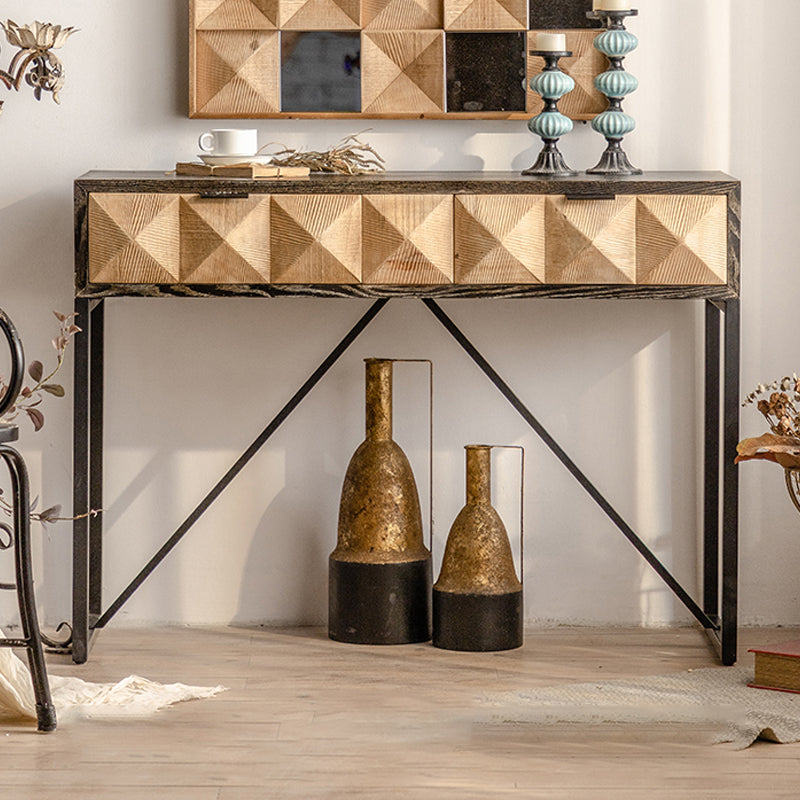 Contemporary Dining Server Pine Buffet Server with Drawers for Dining Room 43"L x 16"W x 31"H Clearhalo 'buffet_sideboard' 'Buffets & Sideboards' 'furn' 'furn_buffet_sideboard' 'Furniture' 'Kitchen & Dining Furniture' 7461106