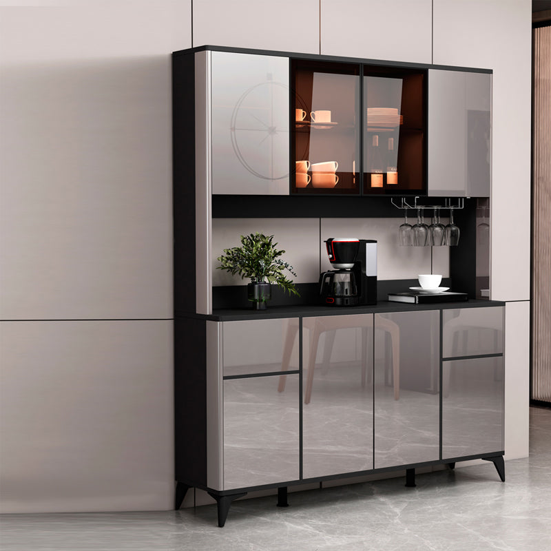 Consejo lateral contemporáneo Gabinete aparador de madera de imitación con luces para la cocina